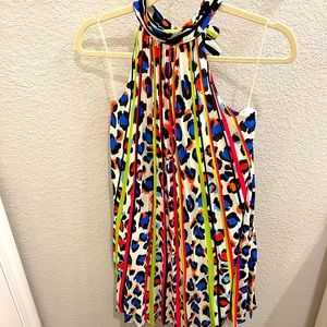 Apricot Lane Neon Leopard Print High Neck Dress